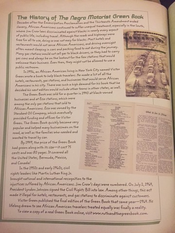 Last page of Ruth and The Green Book that contains some history on the NMGBs.