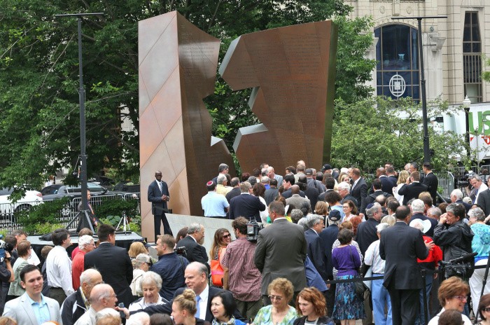 The dedication of the memorial.