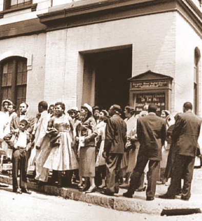 Gathering of church services.