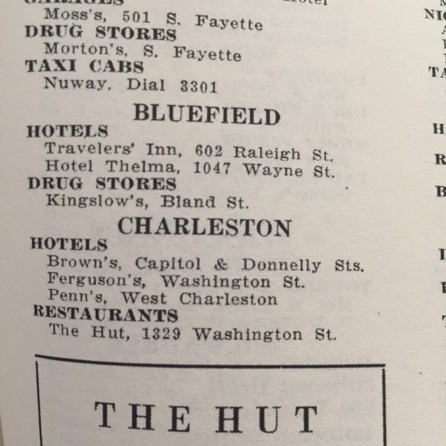 Other listings in the Bluefield area in the NMGB (1954 Edition).