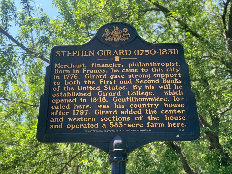 Stephen Girard historic marker, photo taken 2020