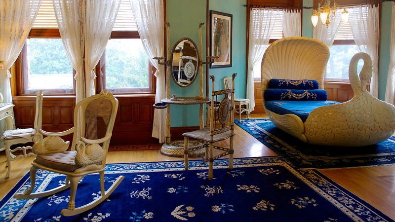 One of the upstairs rooms within the Maymont mansion.