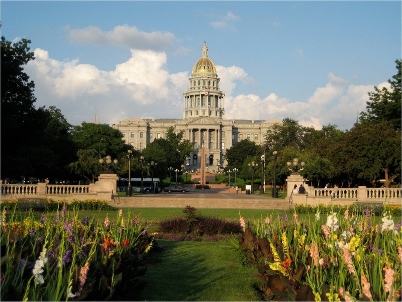 The Colorado State Capitol Building is located in downtown Denver and is on the National Register of Historic Places. 