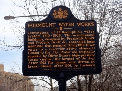 Fairmount Waterworks marker (image from Historic Marker Database)