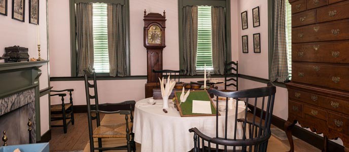 Reconstruction of Thomas Jefferson's parlor in Declaration House (image from the National Park Service)