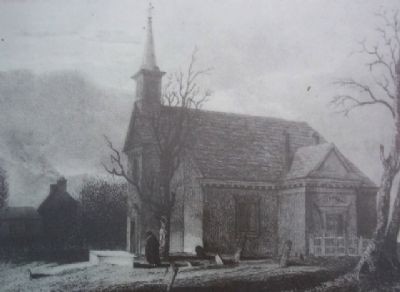 1825 engraving by C.G. Childs, depicting Old Swedes' Church (image from the Historical Society of Pennsylvania)