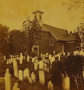 Reverend Clay in the Old Swedes' Churchyard c. 1860 (image from the Library of Congress)