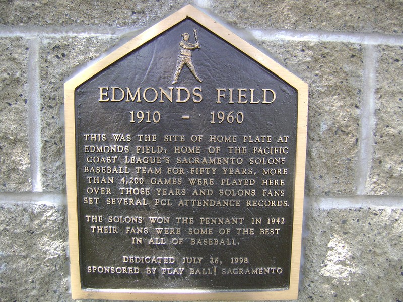 The Edmonds Field Marker at home plate.