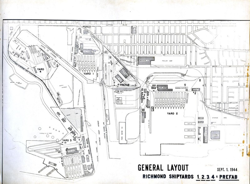 General historic layout of the Richmond shipyards (SanPedro.com)