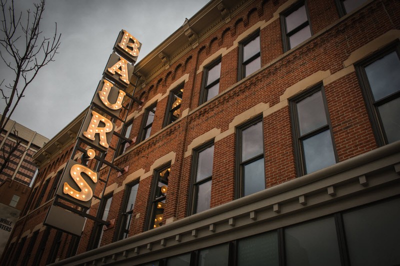 Baur's Restaurant and Listening Lounge occupies the space that was once the O.P. Baur Confectionery Company. 