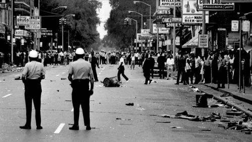 The intersection of 12th and Clairmount on July 23, 1967