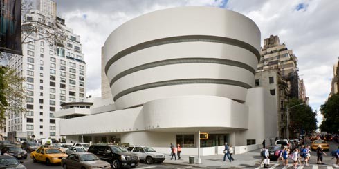 Exterior of the Guggenheim Museum.