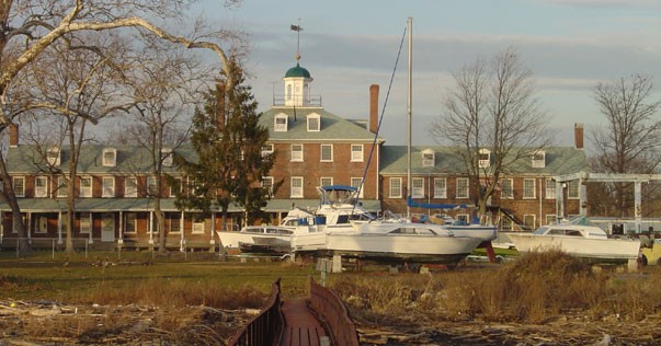 View of the station from the dock on the Delaware River (image from the Independence Hall Association)