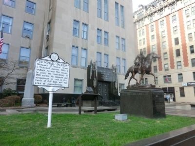 Historical marker and monument at the courthouse.