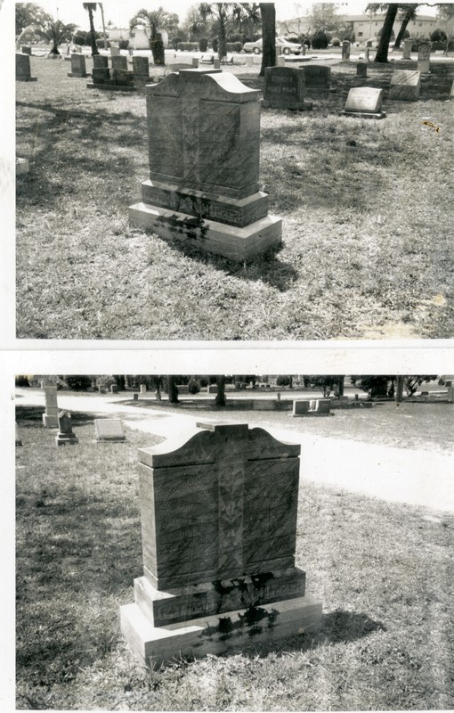 Headstones of Daniel and Margaret McMullen, Largo Cemetery, Largo, Florida, undated. 