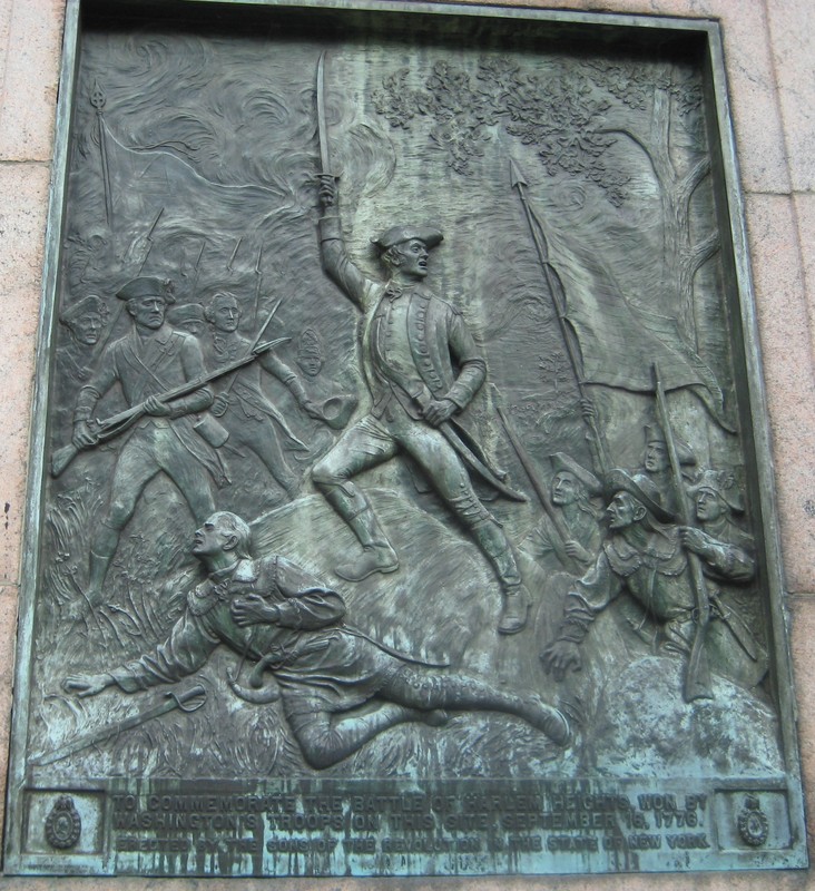 The Harlem Heights memorial plaque. Although the battle" was but a minor engagement, Harlem Heights showed the untested rebels that they could hold their own against the British. 