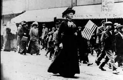 Mother Jones lead 300 children in the March of the Mill to end child labor. 