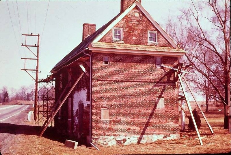 The Barns-Brinton House during its restoration in the 1970s 