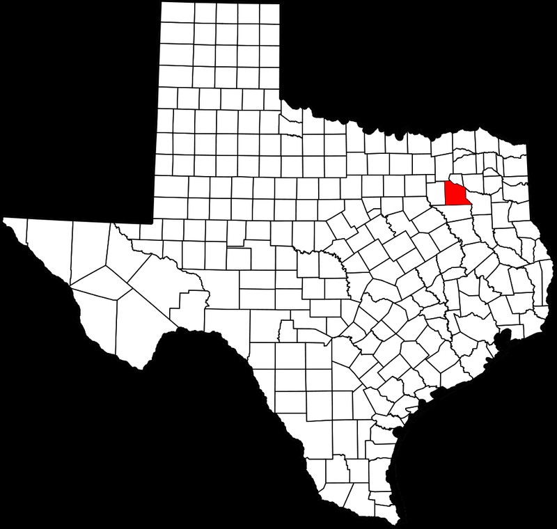 Van Zandt County on a map of Texas