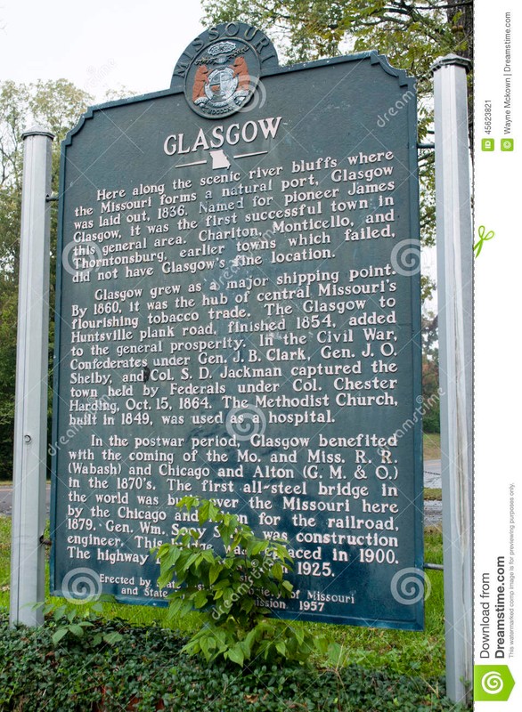 City of Glasgow Marker giving the history of the Battle of Glasgow.