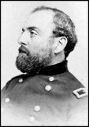 Union Colonel Chester Harding. Harding led the Union soldiers in the Battle of Glasgow against the Confederates led by Brigadier General Sterling Price.