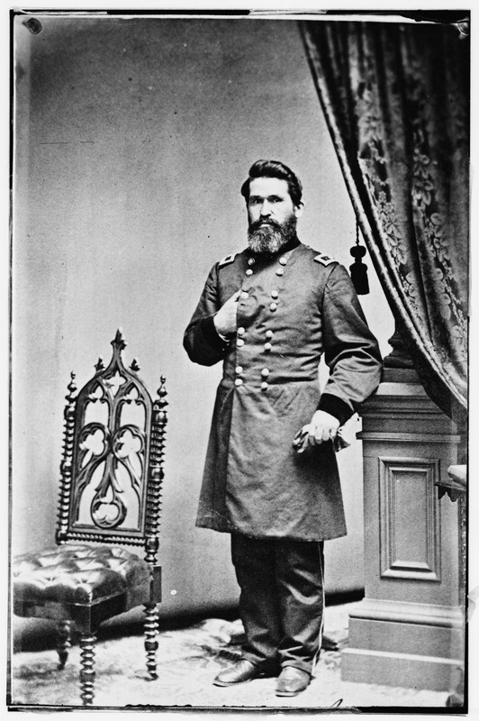 Union General James Blunt came to Moonlight's rescue later during the battle. An ardent abolitionist, he was the only Kansan to achieve the rank of Major General during the war.