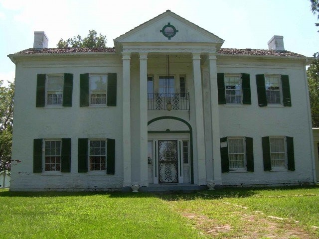 The Lawson Moore house, which stood on high ground overlooking many of the points of Confederate advance. Union Colonel Thomas Moonlight reconstituted his defense here after he was flanked and withdrew from his advance positions on the river.