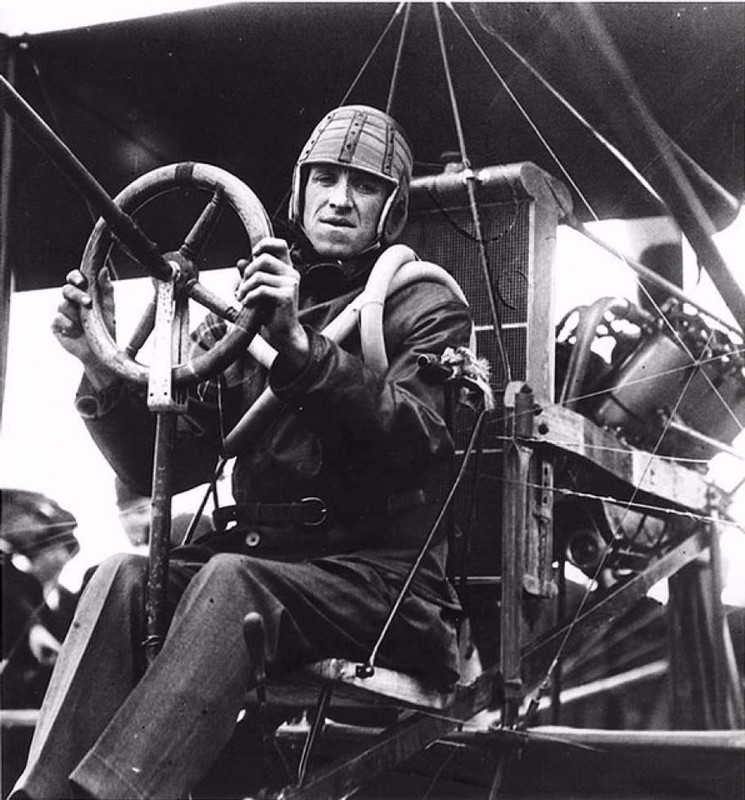 Ely in the cockpit of his plane two months later, during the test where he successfully landed on the deck of the USS Pennsylvania.