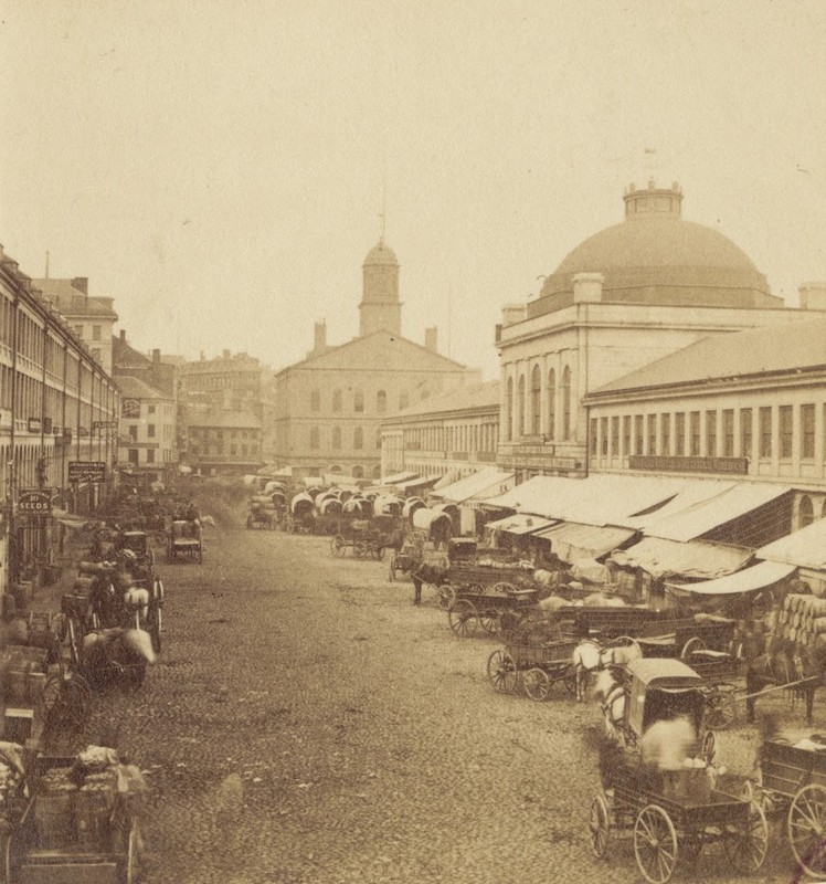 Quincy Market in the 19th century (http://lostnewengland.com/)