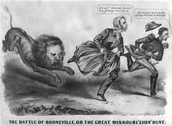 An artist's rendition of Lyon's fight for Boonville and Missouri.