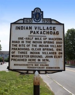 Indian Village Pakachoag Historic Marker (image from Historic Marker Database)