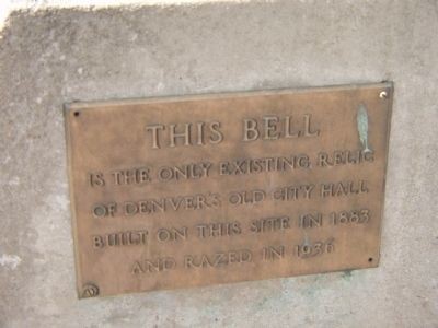 This historic marker includes the last remaining piece of the former city hall-the bell from the tower. 