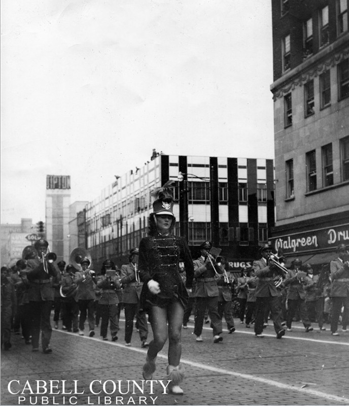 The Tipton's sign is visible in the background of this photo from a marching band festival