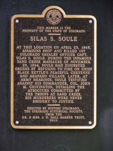 This historical marker was dedicated by the Colorado Historical Society in 2010 and can be found on one of the Black pillars supporting the building