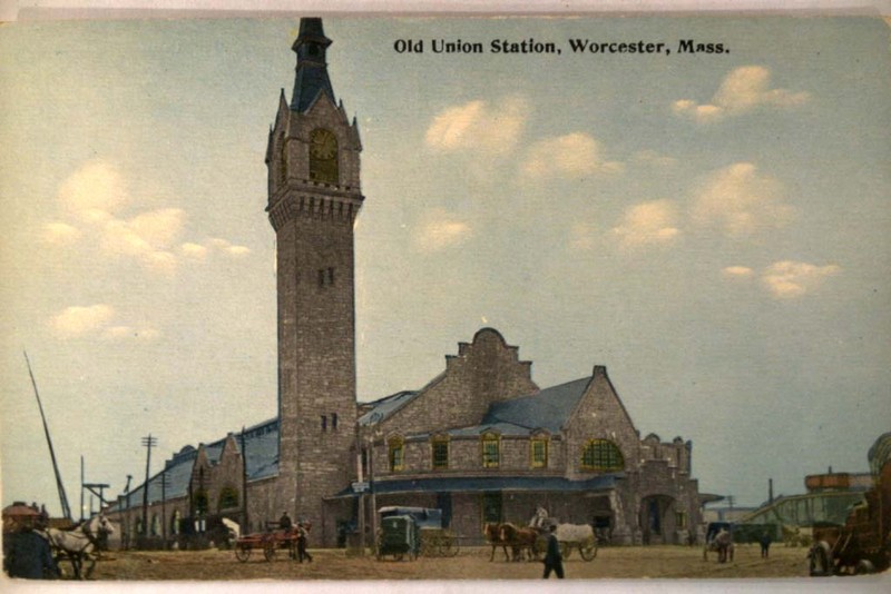 The 1875 Worcester Union Station (image from Wikimedia)