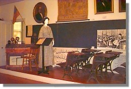 Schoolroom exhibit at the Academy (image from Framingham.com)