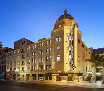 Exterior of the Balboa Theatre, evening