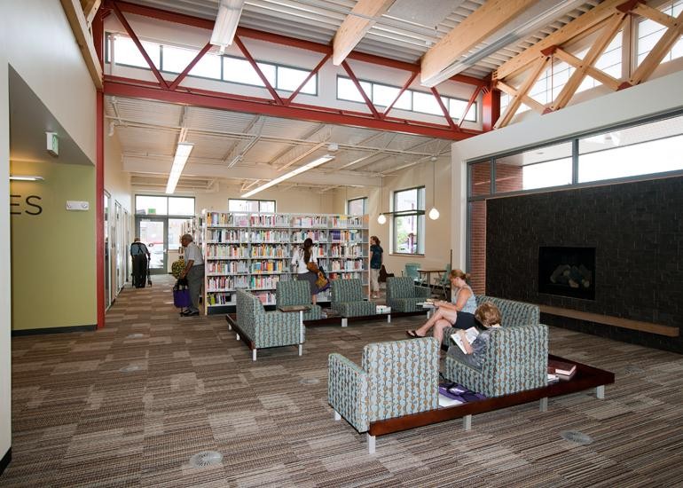 A reading area within the library