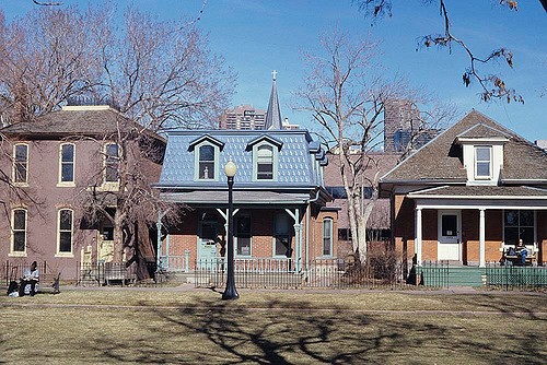 A few of the historic homes that line the Ninth Street Historic Park.