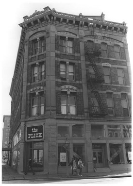 The Clayton Building on Larimer Street, photographed by Kathy Renner, 1973 (image from NRHP)