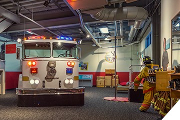 Fire Station No. 1 exhibit (image from Children's Museum of Denver)