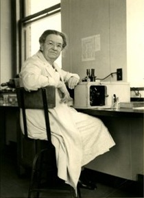 Florence Seibert pictured in a lab in her older years as she continued to do work. 