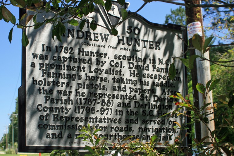 Historical Marker for Andrew Hunter.