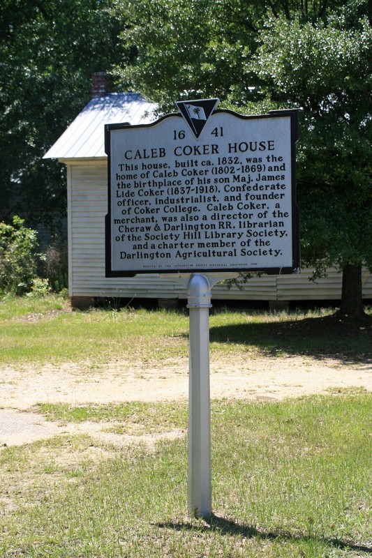 Caleb Coker House Historical Marker