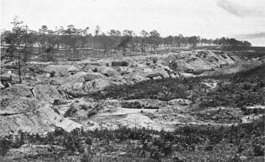 Siege lines around Fort Stedman, circa 1864-1865