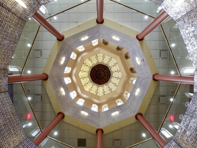 Looking up inside the dome