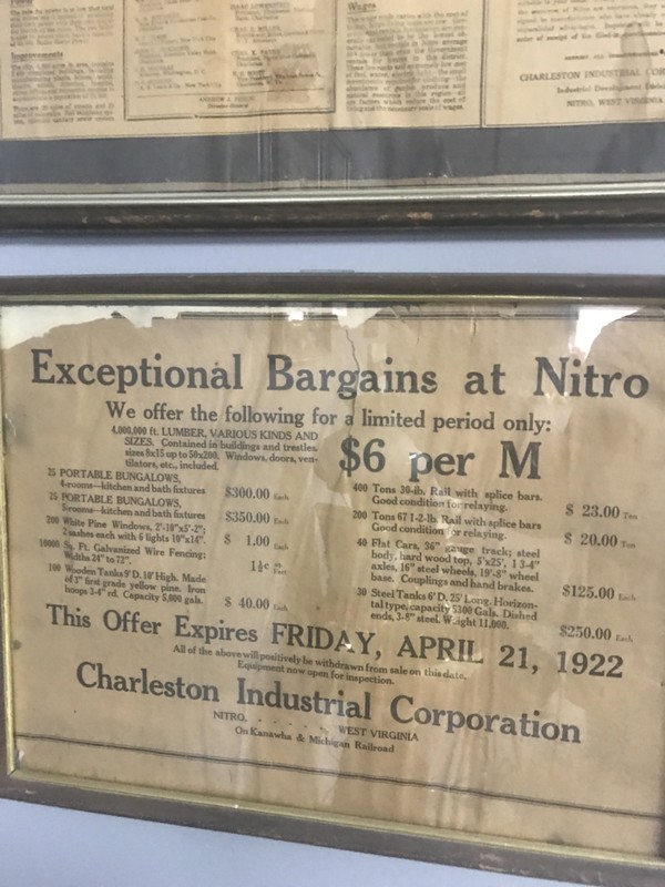 Ad for the selling of homes in Nitro, WV