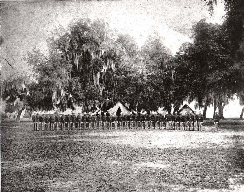 1870s-early 1880s photo of troops stationed at Fort Brooke