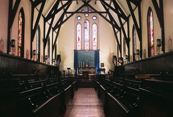 An interior view of St. John's Chapel, now part of the DeKoven Center