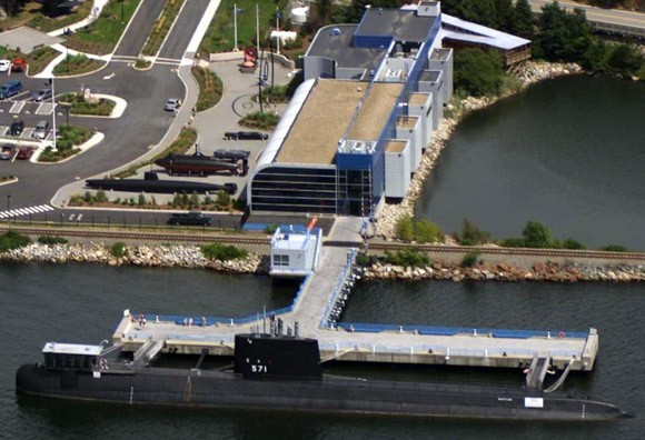 The museum as seen from above with the Nautilus at the bottom of the picture. The museum was founded in 1955.